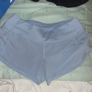 Light blue Lululemon speed-up shorts. Length 2.5. Size 4